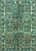 Machine Washable Persian Turquoise Traditional Area Rugs, wshtr4516turq