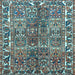 Square Machine Washable Persian Light Blue Traditional Rug, wshtr4516lblu