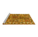 Sideview of Machine Washable Persian Yellow Traditional Rug, wshtr4516yw