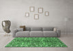 Machine Washable Persian Emerald Green Traditional Area Rugs in a Living Room,, wshtr4516emgrn