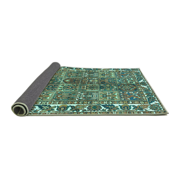 Sideview of Persian Turquoise Traditional Rug, tr4516turq