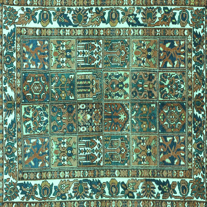 Square Machine Washable Persian Turquoise Traditional Area Rugs, wshtr4516turq