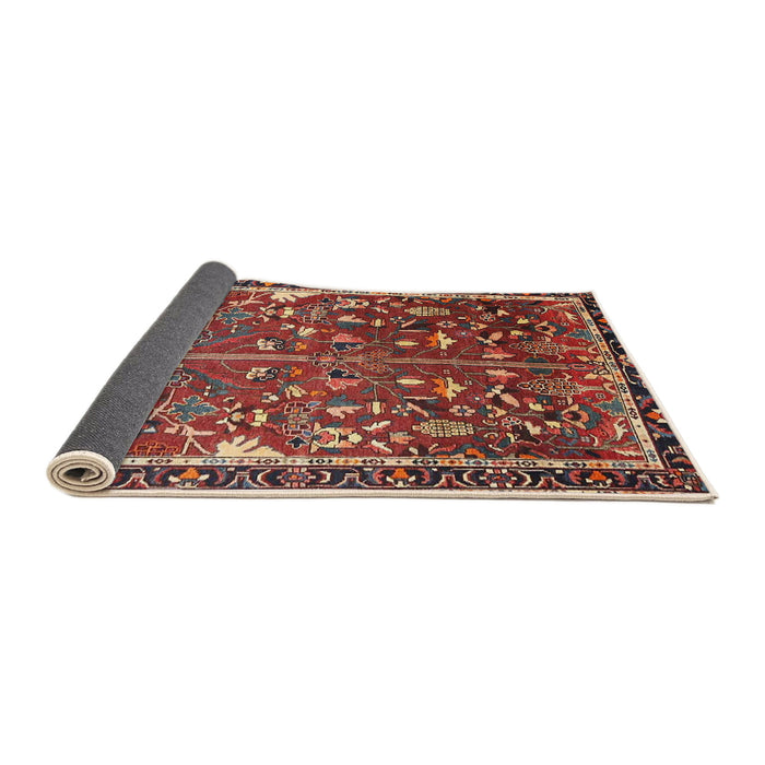 Sideview of Traditional Orange Salmon Pink Animal Rug, tr4517