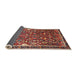 Sideview of Traditional Orange Salmon Pink Animal Rug, tr4517