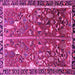 Square Animal Pink Traditional Rug, tr4517pnk