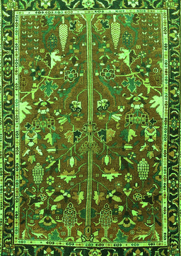 Animal Green Traditional Rug, tr4517grn