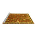 Sideview of Machine Washable Animal Yellow Traditional Rug, wshtr4517yw