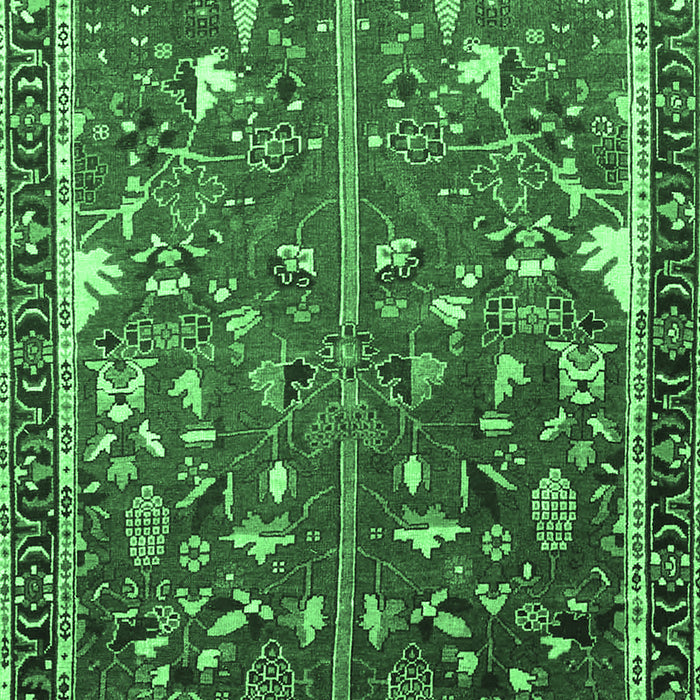 Animal Emerald Green Traditional Rug, tr4517emgrn