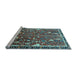 Sideview of Machine Washable Animal Light Blue Traditional Rug, wshtr4517lblu