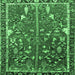 Square Machine Washable Animal Emerald Green Traditional Area Rugs, wshtr4517emgrn