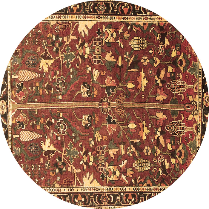 Round Animal Brown Traditional Rug, tr4517brn
