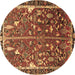 Round Animal Brown Traditional Rug, tr4517brn