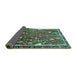 Sideview of Animal Turquoise Traditional Rug, tr4517turq