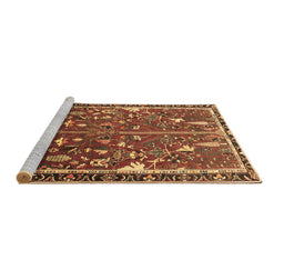 Sideview of Machine Washable Animal Brown Traditional Rug, wshtr4517brn