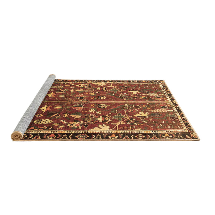Sideview of Machine Washable Animal Brown Traditional Rug, wshtr4517brn