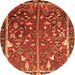 Square Animal Orange Traditional Rug, tr4517org