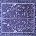 Square Machine Washable Animal Blue Traditional Rug, wshtr4517blu