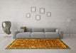 Machine Washable Animal Yellow Traditional Rug in a Living Room, wshtr4517yw