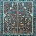 Square Machine Washable Animal Light Blue Traditional Rug, wshtr4517lblu