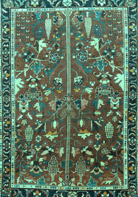 Animal Turquoise Traditional Rug, tr4517turq