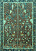 Animal Turquoise Traditional Rug, tr4517turq