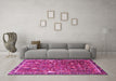 Machine Washable Animal Pink Traditional Rug in a Living Room, wshtr4517pnk