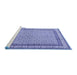 Sideview of Machine Washable Persian Blue Traditional Rug, wshtr4518blu