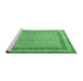 Sideview of Machine Washable Persian Emerald Green Traditional Area Rugs, wshtr4518emgrn