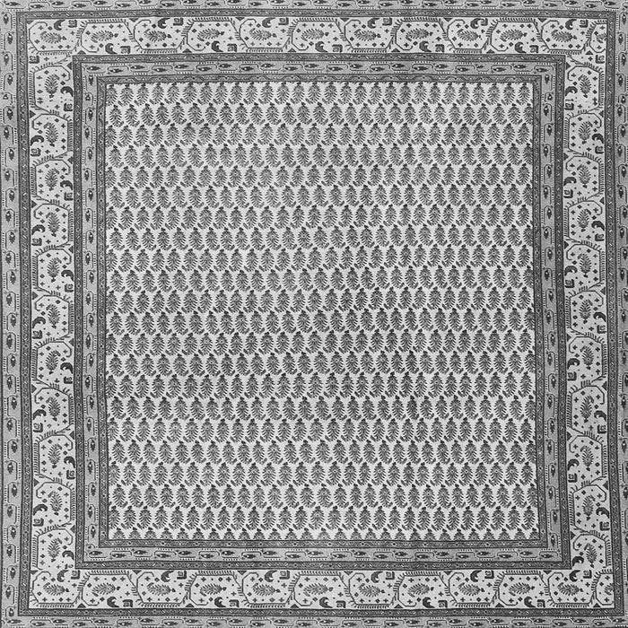 Round Machine Washable Persian Gray Traditional Rug, wshtr4518gry