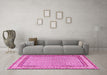 Machine Washable Persian Pink Traditional Rug in a Living Room, wshtr4518pnk