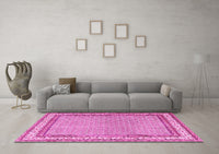 Machine Washable Persian Pink Traditional Rug, wshtr4518pnk