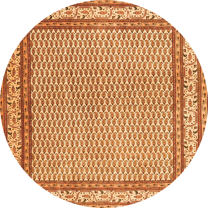 Machine Washable Persian Orange Traditional Area Rugs, wshtr4518org