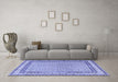 Machine Washable Persian Blue Traditional Rug in a Living Room, wshtr4518blu