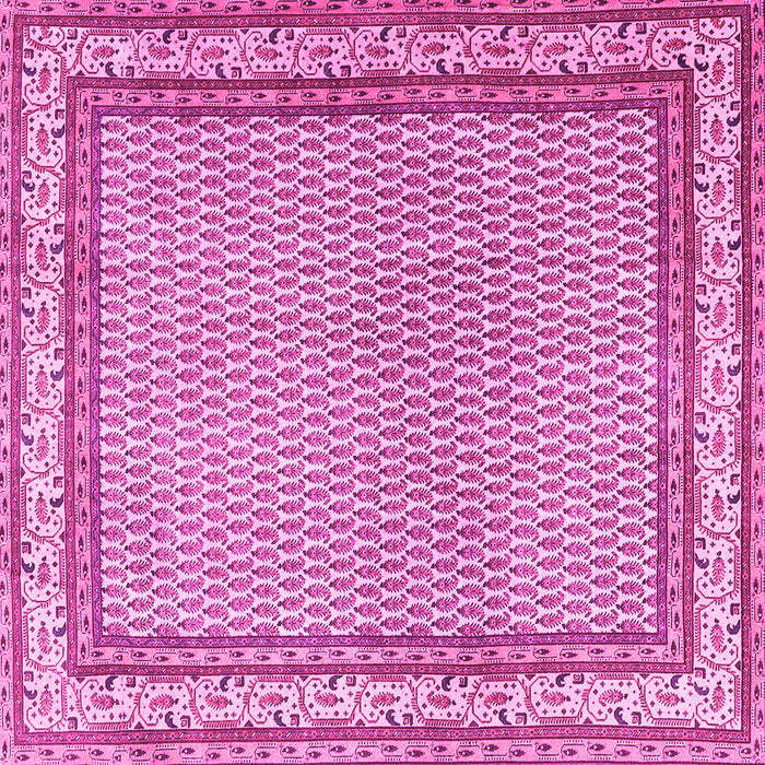Square Machine Washable Persian Pink Traditional Rug, wshtr4518pnk