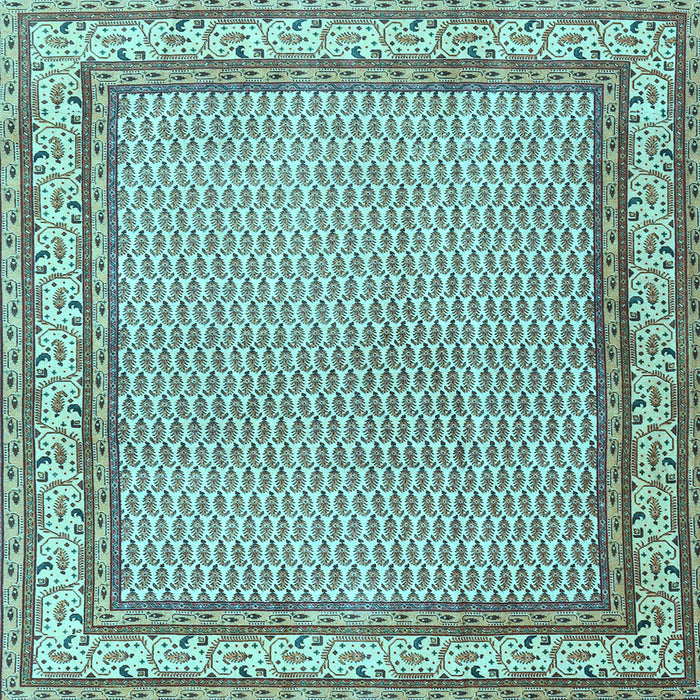 Square Machine Washable Persian Light Blue Traditional Rug, wshtr4518lblu
