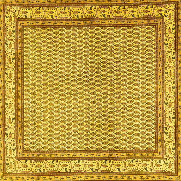 Square Persian Yellow Traditional Rug, tr4518yw