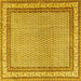 Square Persian Yellow Traditional Rug, tr4518yw