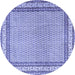 Round Persian Blue Traditional Rug, tr4518blu