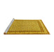 Sideview of Machine Washable Persian Yellow Traditional Rug, wshtr4518yw