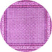 Round Persian Purple Traditional Rug, tr4518pur