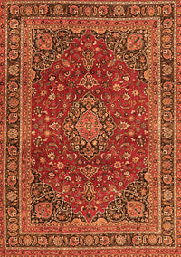 Medallion Orange Traditional Rug, tr4519org