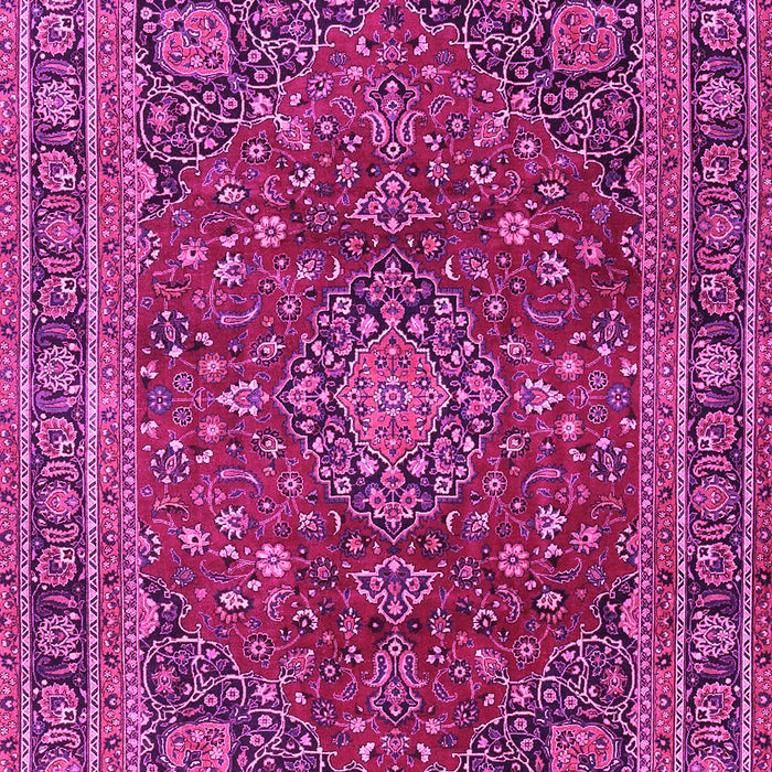 Machine Washable Medallion Pink Traditional Rug, wshtr4519pnk