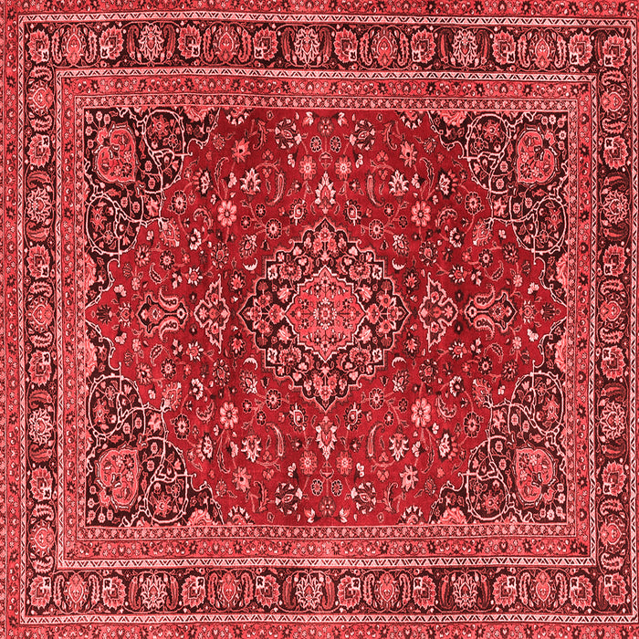 Machine Washable Medallion Red Traditional Rug, wshtr4519red