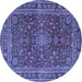 Round Medallion Blue Traditional Rug, tr4519blu