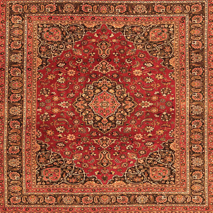 Serging Thickness of Medallion Orange Traditional Rug, tr4519org