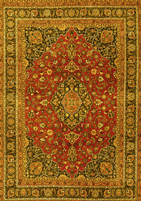 Medallion Yellow Traditional Rug, tr4519yw