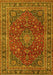 Medallion Yellow Traditional Rug, tr4519yw