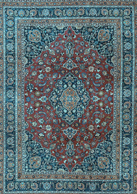 Medallion Light Blue Traditional Rug, tr4519lblu