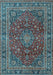 Medallion Light Blue Traditional Rug, tr4519lblu