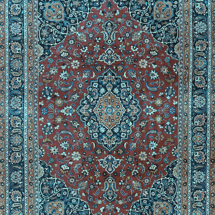 Medallion Light Blue Traditional Rug, tr4519lblu